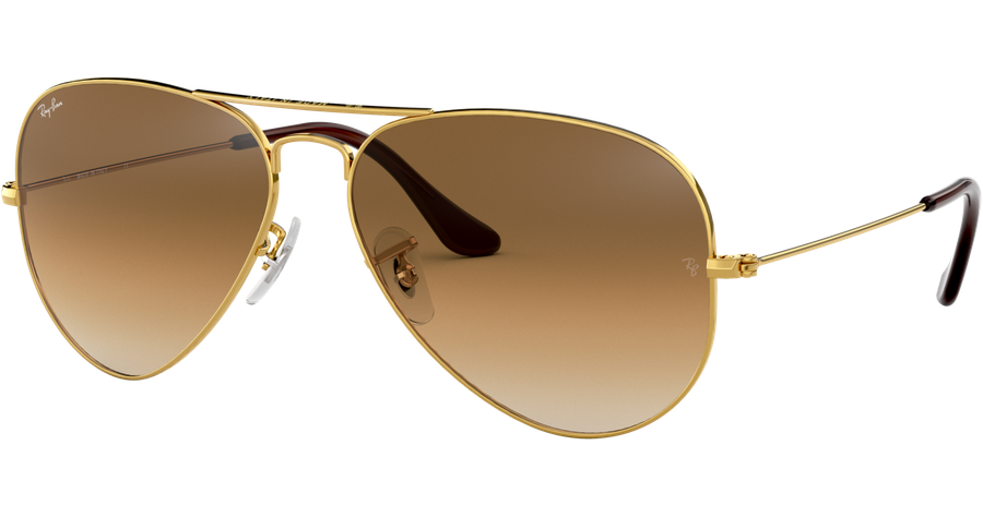 Ray Ban Aviator Gradient RB3025 Glanzend Gold Verlauf Hellbraun 001 51 58 MEDIUM
