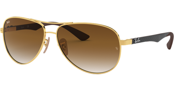 Ray Ban RB8313 Carbonfaser Glanzend Gold Verlauf Hellbraun