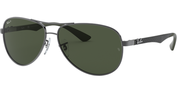 Ray-Ban RB8313 Carbonfaser Glänzend Gunmetall / Grün Polarisiert 004/N5 61 - Ansicht 3