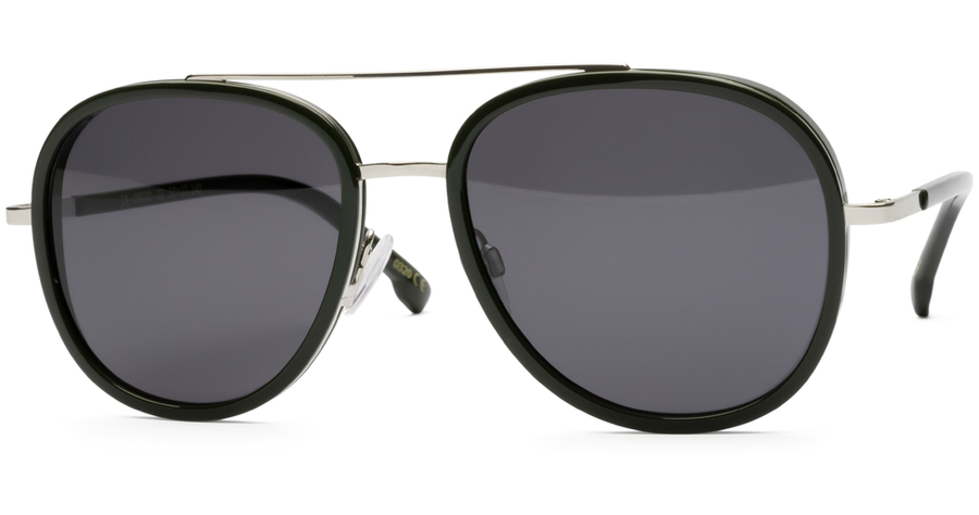 FRAIMS Sun Sonnenbrille Unisex FRAIMS 13-08070-02 Stevie, Silber glänzend, Dunkelgrün Ansicht 1