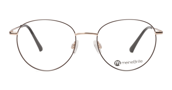 meineBrille 04-96090-02, Braun Matt/Gold Glänzend front - Ansicht 3