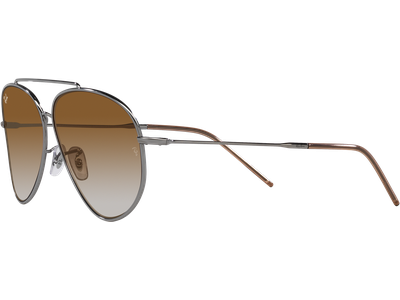 Ray-Ban Aviator Reverse RBR0101S 004/CB Silber/Braun - MEDIUM - Ansicht 2