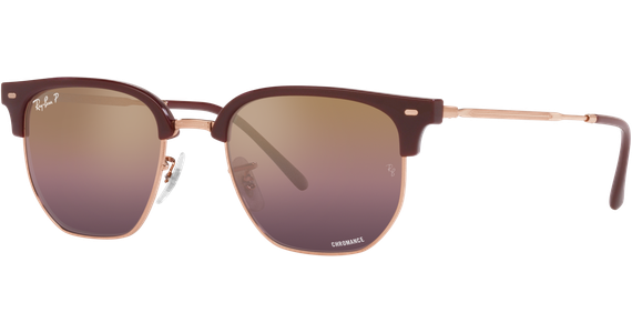 Ray-Ban New Clubmaster RB4416 Glänzendes Bordeaux auf Rotgold 6654G9 - Ansicht 2
