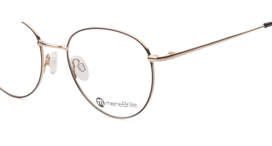 meineBrille 04-96090-02, Braun Matt/Gold Glänzend nah - Ansicht 4