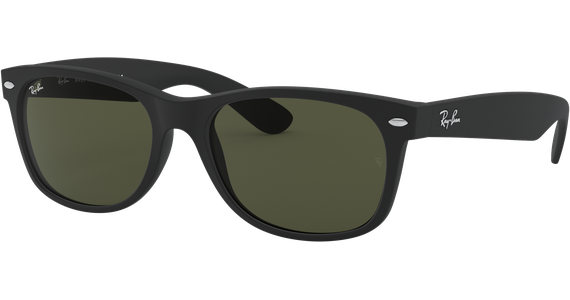 Ray-Ban RB2132 New Wayfarer Classic Matt Schwarz / Grün 622 55 - Ansicht 1