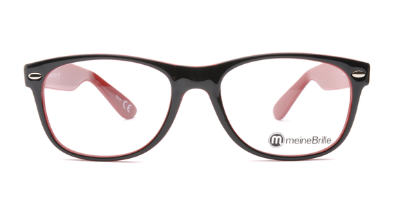 meineBrille 04-69150-02, Schwarz/Rot front - Ansicht 2