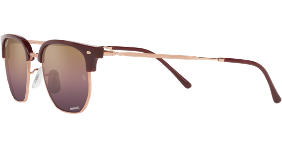 Ray-Ban New Clubmaster RB4416 Glänzendes Bordeaux auf Rotgold 6654G9 - Ansicht 3