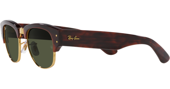 Ray-Ban Mega Clubmaster RB0316S Glänzendes Schildpatt auf Gold/Grün 990/31 - Ansicht 3