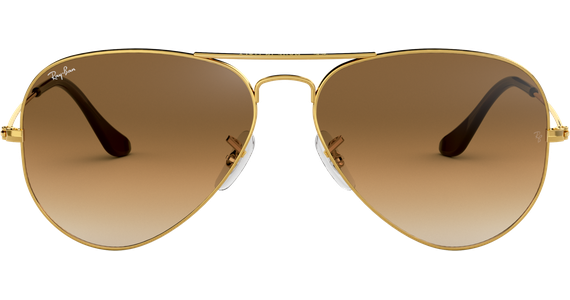 Ray-Ban Aviator Gradient RB3025 Glänzend Gold / Verlauf Hellbraun 001/51 58 - MEDIUM - Ansicht 2