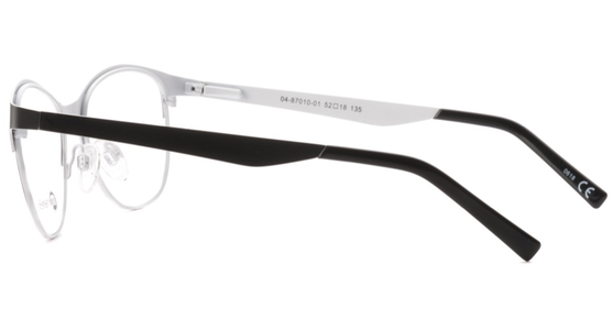 meineBrille 04-87010-01, Schwarz/Weiß Matt seite - Ansicht 5