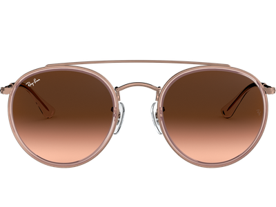 Ray-Ban RB3647N Round Double Bridge Glänzend Kupfer / Verlauf Braun 9069A5 51 - Ansicht 2