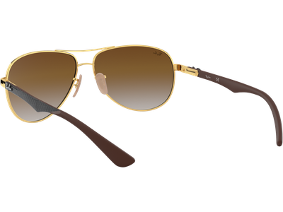 Ray-Ban RB8313 Carbonfaser Glänzend Gold / Verlauf Hellbraun 001/51 61 - Ansicht 5