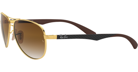 Ray-Ban RB8313 Carbonfaser Glänzend Gold / Verlauf Hellbraun 001/51 61 - Ansicht 3