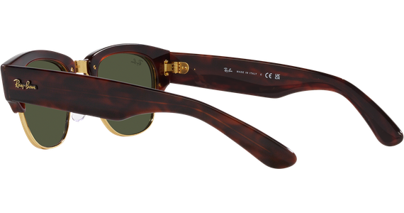 Ray-Ban Mega Clubmaster RB0316S Glänzendes Schildpatt auf Gold/Grün 990/31 - Ansicht 5