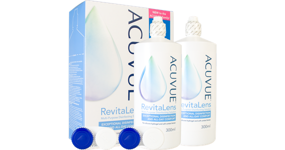 Acuvue RevitaLens Doppelpack, Verpackung und Kontaktlinsenbehälter - Ansicht 2