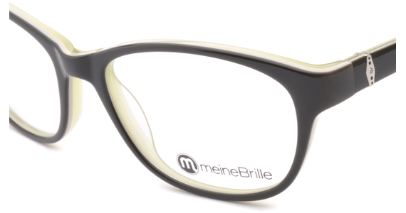 meineBrille 04-69180-01, Schwarz/Hellgrün nah - Ansicht 3