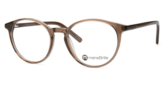 meineBrille 04-12070-01, Braun transparent glänzend Schräg links - Ansicht 3