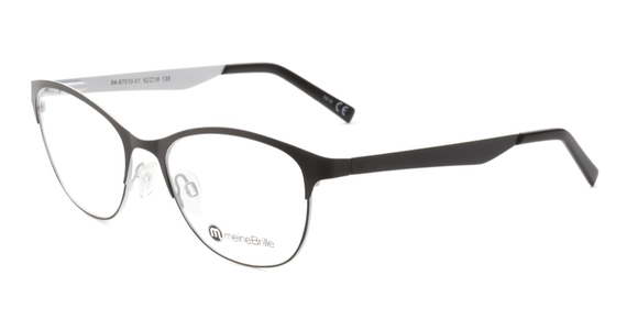 meineBrille 04-87010-01, Schwarz/Weiß Matt links - Ansicht 4