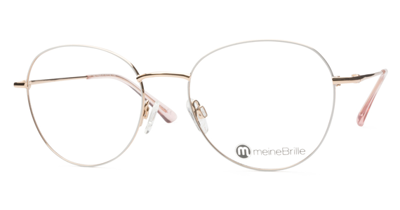 meineBrille 04-12040-02, Weiß/Gold Schräg links - Ansicht 2