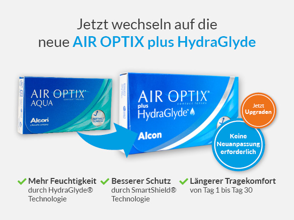 Jetzt wechseln auf die Air Optix plus Hydraglyde