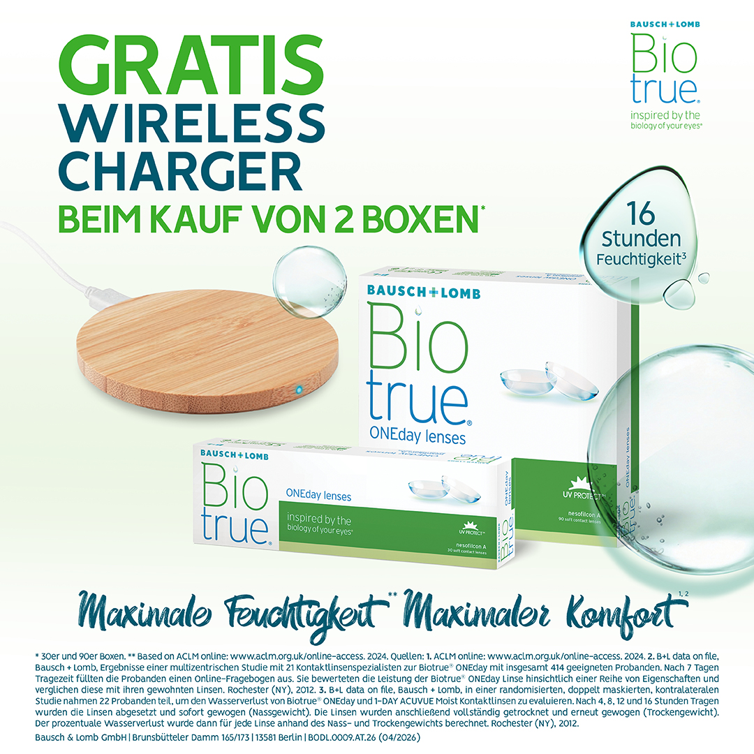 Bausch+Lomb Wireless Charger zu jeder Bestellung, solange der Vorrat reicht