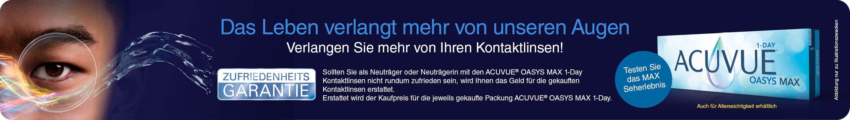 Testen Sie die Acuvue Oasys Max