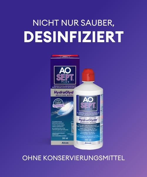 Nicht nur sauber, desinfiziert. Alcon AOSept plus HydraGlyde 