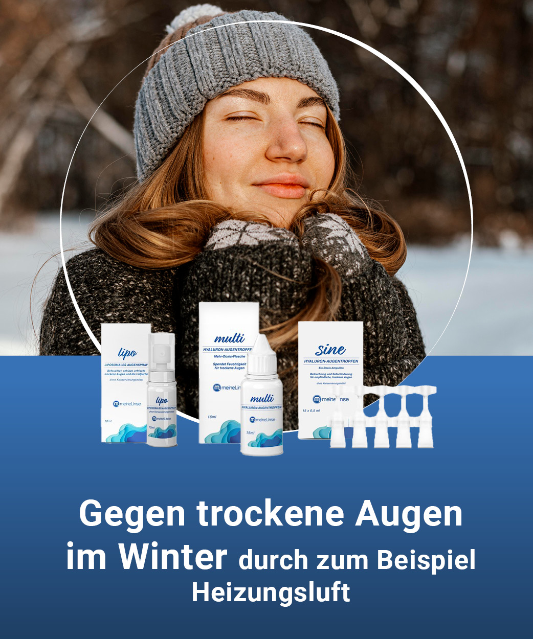 Augentropfen gegen trockene Augen im Winter