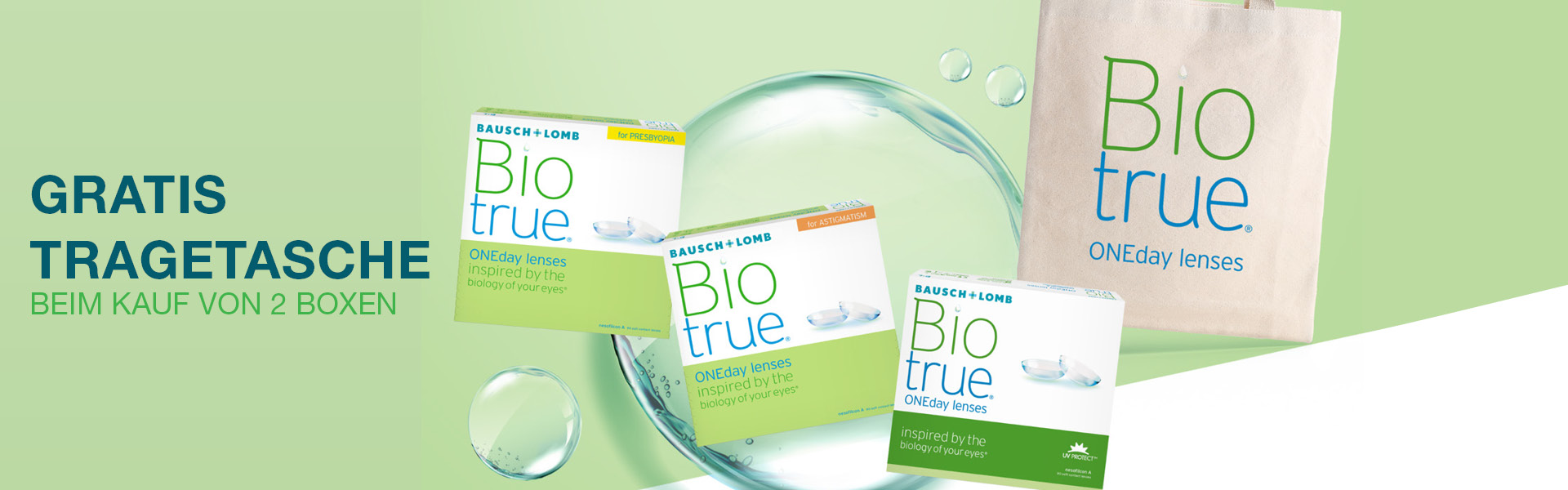 GRATIS TRAGETASCHE BEIM KAUF VON 2 BOXEN Biotrue Oneday