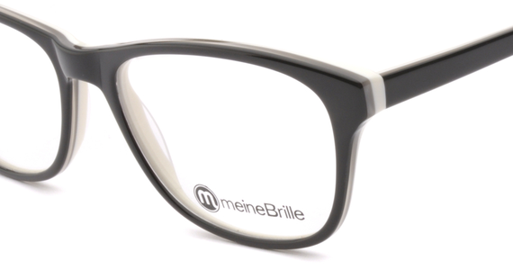 meineBrille 04-69040-02, Schwarz/Creme nah - Ansicht 3