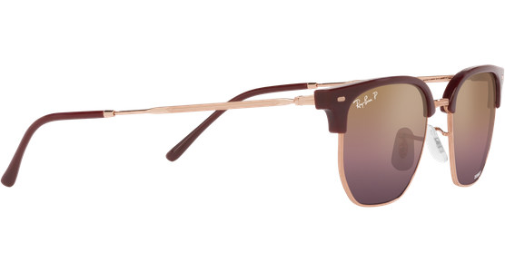 Ray-Ban New Clubmaster RB4416 Glänzendes Bordeaux auf Rotgold 6654G9 - Ansicht 11