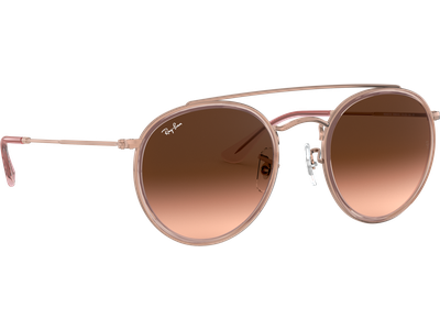 Ray-Ban RB3647N Round Double Bridge Glänzend Kupfer / Verlauf Braun 9069A5 51 - Ansicht 5